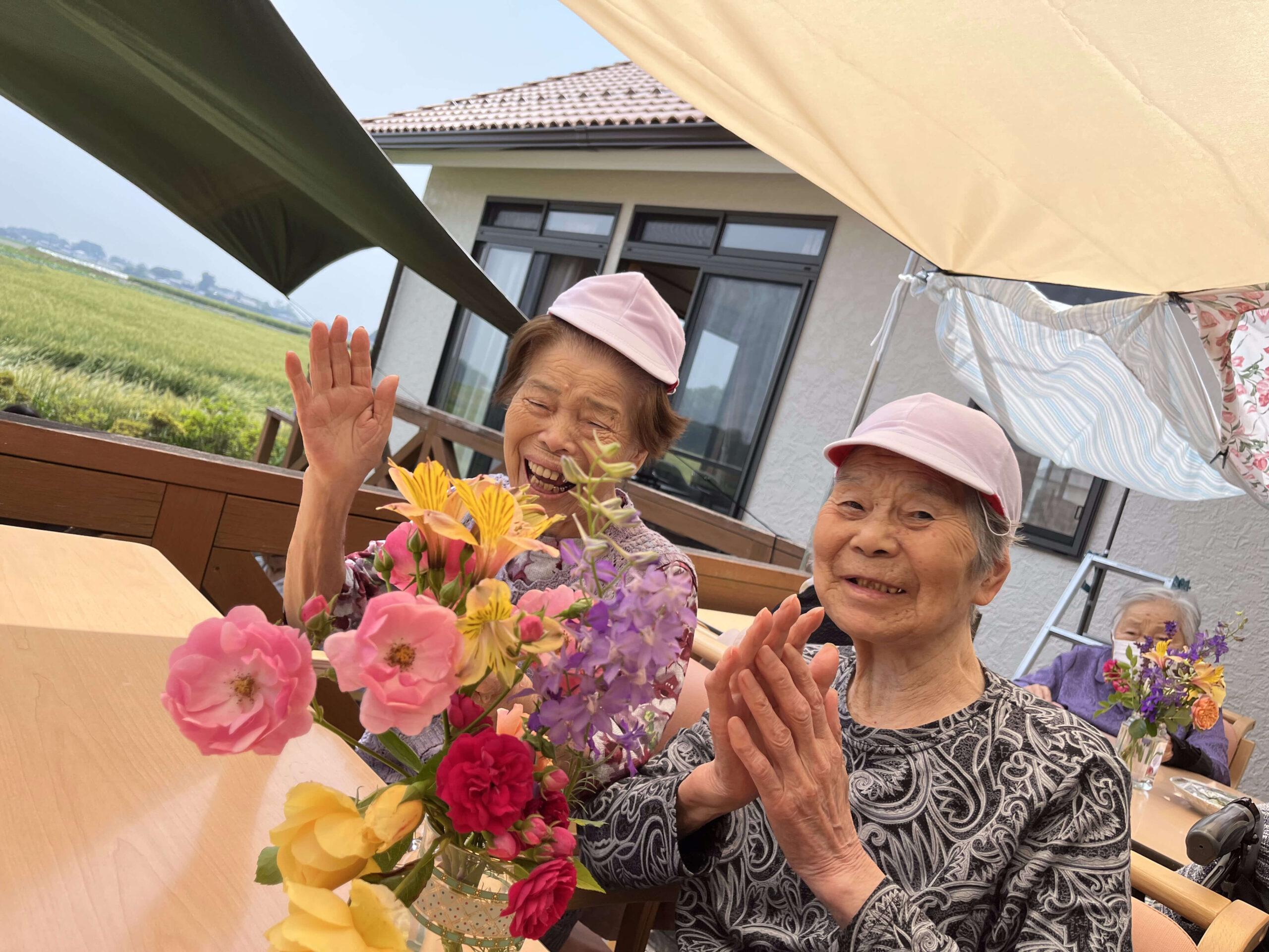 花と利用者さん